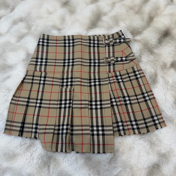 Burberry Dresses & Skirts - Burberry Beige Check Mini Skirt